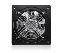 Ventilador extractor de ventilación industrial de 6 pulgadas, soplador de aire de escape axial de metal con motor de cobre para garaje y taller, construcción de acero inoxidable negro