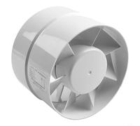 Ventilador extractor en línea de 4 pulgadas, 5 pulgadas, 6 pulgadas, 100 mm, 125 mm, 150 mm, para baño, cocina, inodoro, sistema de ventilación de bajo ruido con protección térmica, color blanco (6