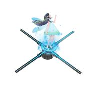 Ventilador Holográfico 3D De 18,1 Pulgadas/46 Cm, 528 Cuentas LED En 4 Aspas, Proyector con Tarjeta TF, Aplicación Y Control Remoto, Halloween Ampliamente aplicable