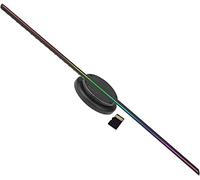 Ventilador Holográfico 3D, Pantalla publicitaria holográfica 3D Letrero LED Lámpara holográfica Reproductor Soporte Imágenes y Video(Bright Version)