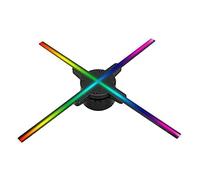 Ventilador holográfico 3D, proyector holográfico, Holograma Proyector Fan WiFi 3D Holográfico RGB0805 LED Decoraciones de fiesta Holograms Fan Publicidad Máquina giratoria Imagin 56cm para tiendas, ba
