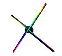Ventilador holográfico 3D, proyector holográfico, Lámpara de proyección holográfica 3D Ojo desnudo Estéreo Suspensión Air Imágenes de aire LED Ventilador Dazzling Pantalla 56cm Máquina de publicidad p