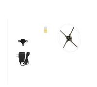 Ventilador holográfico 3D, Proyector holográfico LED 3D de 65CM WiFi Cloud 1152 Uds con Cubierta acrílica Pantalla Luces publicitarias para Tienda/Bar