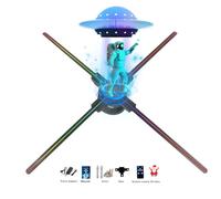 Ventilador holográfico 3D, ventilador holográfico LED HD con proyector WiFi con 700 videos de biblioteca, pantalla de proyector holográfico animado para tiendas, tiendas, árbol de Navidad (aplicación