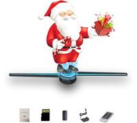 Ventilador holograma 3D, ventilador holográfico de 16.5 pulgadas, proyector holográfico compatible con conexión WiFi LED 302 HD, diseño portátil, pantalla LED 3D de 42 cm, contiene 700 videos para