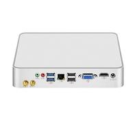 Ventilador industrial con rodamientos de bolas J4125 (4C/4T, hasta 2.7 GHz), mini PC de escritorio para oficina en casa, Gigabit LAN, 4K HD+VGA Dual Dispaly, DDR4, USB 3.0, WiFi, mini PC industrial, 4