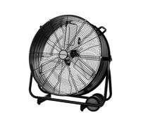 Ventilador industrial de suelo con aspas de aluminio. cuerpo metálico. motor con filamento de cobre. con ruedas. diametro aspas 60cm.