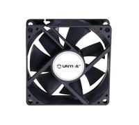 Ventilador interno 8x8 cm con conexión a placa, sensor de temperatura, ideal para cooling en PC y optimización térmica.