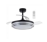 Ventilador led aspas plegables mesina mini negro cct dim 46w marca wonderlamp