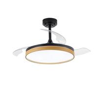 CRISTALRECORD Ventilador LED aspas plegables Panam Negro 72W 7920Lm CCT