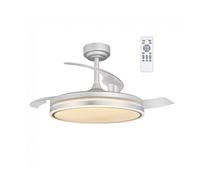 wonderlamp - Ventilador de techo LED aspas retráctiles Perla Gris 72W con Mando ø106cm y CCT 3000-4000-6000K