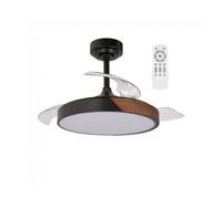 Ventilador led aspas plegables terno mini negro cct dim 46w marca wonderlamp