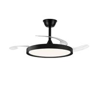 Ventilador LED aspas retráctiles Polaris Negro 43W 4430Lm CCT Dim