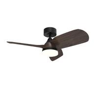 CRISTALRECORD Ventilador LED Byan Negro Madera 18W 2000Lm CCT Dim