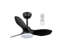 wonderlamp - Ventilador de techo pequeño ø80cm LED Cavil Mini S Negro, Intensidad de luz regulable con mando, Ventilador con motor DC silencioso