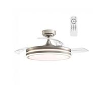 Ventilador led con aspas plegables perla níquel cct 72w marca wonderlamp