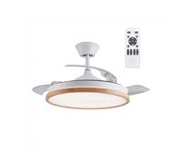 wonderlamp - Ventilador de techo con aspas retráctiles LED Palmer Blanco 36W CCT 3000-4000-6000K