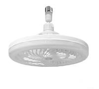 Ventilador LED con bombilla E27 y funcionamiento silencioso, para dormitorios y entornos de estudio (blanco)