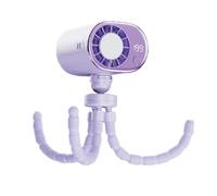 Ventilador LED con diseño de pulpo 199 velocidades - Pequeño ventilador giratorio 360° ajustable con pinza y carga tipo C - para adultos verano viaje camping exterior dormitorio oficina