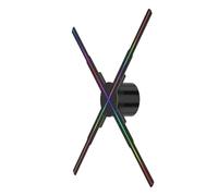Ventilador LED Holograma 3D, Proyector Holográfico con Ventilador 3D, Luz De Logotipo Publicitario, Lámpara De Señalización Holográfica LED, Bocinas 3D P50 para Comercial, Bar, Fiesta