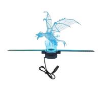 Ventilador LED holograma | Proyector de vídeo de 42 cm con conexión | Ventilador LED 3D con control WiFi y por aplicación, para museo evento exposición espectáculo boda Navidad