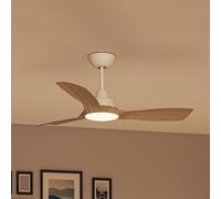 Ventilador LED Philips Olas, Ø 106 cm, madera/blanco, CCT, CC