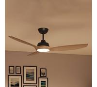 Ventilador LED Philips Olas, Ø 132 cm, madera/negro, CCT, CC
