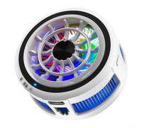 Ventilador magnético para teléfono, semiconductor alimentado por inteligencia artificial con luces RGB, radiador silencioso de 30 W para grabación de video de transmisión de juegos (blanco)