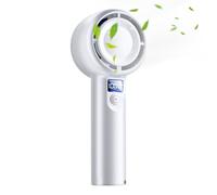 Ventilador Manual Portátil,Ventilador Pequeño Portátil Personal - 5 Velocidades Pantalla Digital Operado Por Batería Accesorio Fresco Para Viajes Camping Senderismo