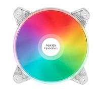 Mars Gaming MFD, Ventilador 120mm CHROMA RGB Dual Automático, Ultra Silencioso 14dB, Conexión Molex 4PIN, Sistema Antivibraciones, Transparente