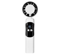 Ventilador multifuncional de pantalla digital, refrigeración eficiente, 4000 mAh, silencioso, potente textura ABS para viajes al aire libre, ventilador pequeño recargable
