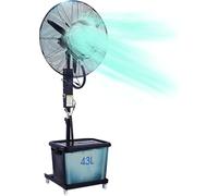 Ventilador Nebulizador Exterior, Ventilador de Pedestal Ajustable en Altura con Aspas 750mm/650mm, Oscilación 90°, Depósito de Agua 42L, Ideal para Terraza, Jardín, Piscina y Césped