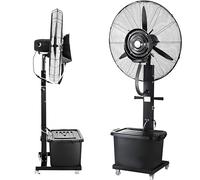 Ventilador Nebulizador Exterior Ventiladores Grande Industria de Pedestal, Ventilador de Agua Portatil Terraza con Depósito 42L Y Ruedas 3 Velocidades Floor Fan Oscilante(650mm/26in)