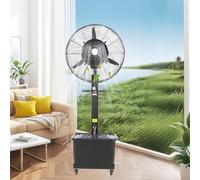 Ventilador Nebulizador Industrial de Pie Grande Ventilador Exterior con Depósito de Agua 42 L Oscilante Potente 3 Velocidades 65/75 Cm para Patio Taller Garaje(75cm/29in)