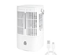 Ventilador nebulizador portátil de 25,8 cm, uso por USB con conexión a corriente, 3 velocidades de viento, aspas orientables, depósito inferior de 900 ml, luz RGB, para uso en el hogar o la oficina.