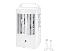 Ventilador nebulizador portátil de 29,6 cm, uso por USB con conexión a corriente, 3 velocidades de viento, aspas orientables, depósito inferior de 900 ml luz RGB, para uso en el hogar o la oficina