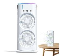 Ventilador Nebulizante Portátil - Enfriador De Aire Personal, Ventilador Humidificador | Ventilador Mister De Enfriamiento De Doble Extremo Con Luz LED, Aire Acondicionado Portátil Para Came
