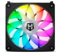 NOX XTREME PRODUCTS Hummer Easy Link Black - Ventilador 120 mm LED ARGB, PWM ultrasilencioso, 9 aspas, sin cables, 4 pads antivibración, velocidad hasta 1500 RPM, negro