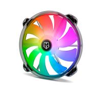 NOX XTREME PRODUCTS Hummer X200 - Ventilador caja PC 200 mm ARGB, 9 aspas traslúcidas, diseño silencioso, rodamientos hidráulicos, soporte goma, negro