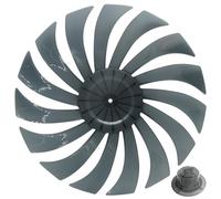 Ventilador para aspas para ventiladores de 14 pulgadas construido de plástico PP con geometría de 15 cuchillas y cubierta de tuerca para una instalación estable (1 unidad)