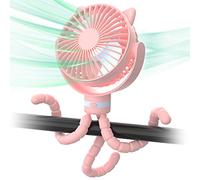 Ventilador Para Coche de Bebé, Portátil y Flexible - 4000mAh, 4 Velocidades Para Silla de Paseo, Escritorio, Cuna, Bicicleta y Cinta de Correr