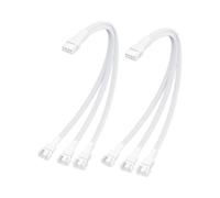 Ventilador para PC 2510 con conector macho de 4pines a conector hembra de 4pines 2510,cable FAN blanco,compatible con función de control de velocidad,30cm,paquete de 2unidades (un dividido en Tres)