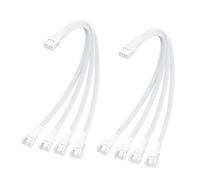 Ventilador para PC 2510 con conector macho de 4pines a conector hembra de 4pines 2510,cable FAN blanco,compatible con función de control de velocidad,30cm,paquete de 2unidades (un dividido en Cuatro)