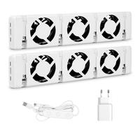 Ventilador para radiador con sensor de control, ventilador Speed Comfort para radiadores - Juego doble (2X) - Hasta un 25% de ahorro de energía - Ventilador de calefacción adecuado para bombas de