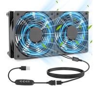 Ventilador PC de 120mm 5V USB Ventiladores PC 120mm con 3 Velocidades Ajustables, Ventilador de Refrigeración Electrónico para PS4 Laptop TV Box Router (2)