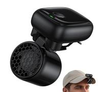 Ventilador pequeño con clip para sombrero, flujo de aire de 3 velocidades, mini ventiladores recargables, estilo soplador manos libres, tamaño miniatura de 6,1 x 5 cm, tecnología de motor