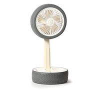 ventilador pequeño,Mini ventilador retráctil de llanta de simulación con luz, rueda plegable USB escritorio pequeño ventilador-blanco