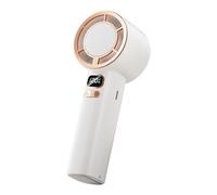 Ventilador Personal | Abanico De Mano Recargable USB Con Pantalla LED | Velocidad Ajustable 3000mAh Multiusos para Vacaciones Trabajo Escuela Hogar Senderismo Playa Camping