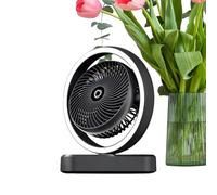 Ventilador Personal De Escritorio | Pequeño Ventilador De Mesa Con Luz Nocturna,Ventilador Oscilante Recargable 3 Velocidades Con Luz Para Maquillaje Dormitorio Camping Viajes