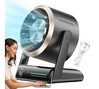 Ventilador Personal De Sobremesa - portable Pequeño Eléctrico Para Mesilla, Noche Pantalla Digital Recargable, con 100 Velocidades, Autonomía | Multipurpose Outdoor Indoor Utility